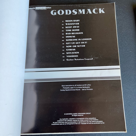 Godsmack Self Titled Guitar Tab Book - Picture 3 of 3